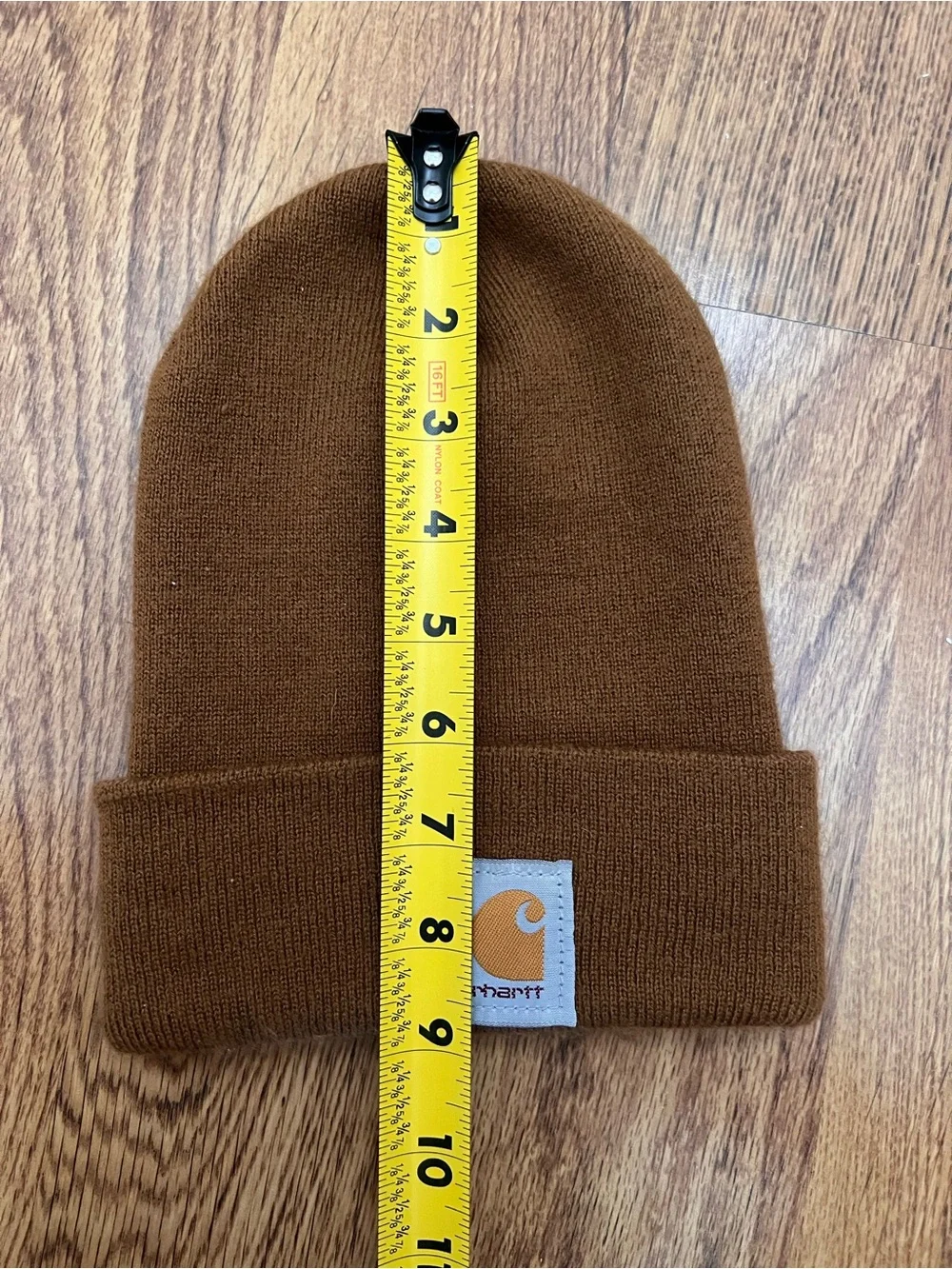 Carhartt Brown Knit Beanie Cuffed Watch Cap Winter Hat Logo Workwear Streetwear